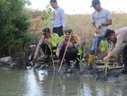 Tanam Bibit Pohon Mangrove, Kontribusi Polres Bantaeng Terhadap Kelestarian Lingkungan